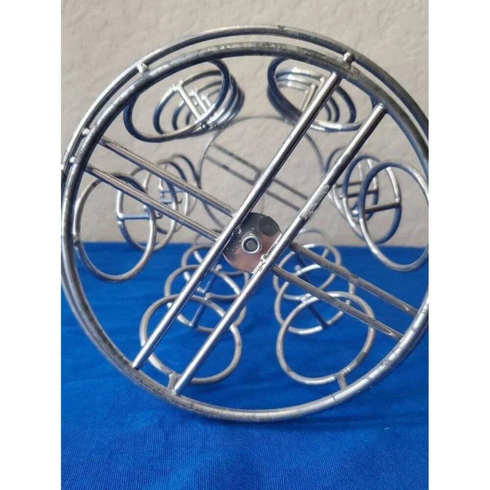 Chrome Spinning K-Cup Pod Carousel - Holds 24 Coffee Cups